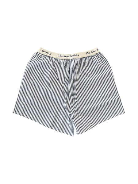 Shorts a righe bianche e blu per bambina The New Society ALHELI SHORT SUMMER MIDNIGHT 