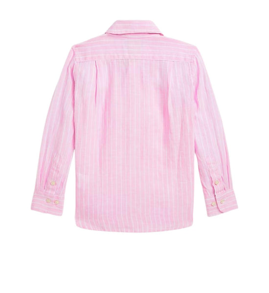 Camicia rosa a righe bianche per bambino Ralph Lauren Kids 322A13343002 PINK/WHITE 
