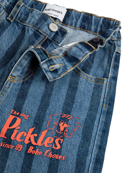 Jeans in denim blu con stampa per neonato e bambino Bobo Choses B126AC099 UNI 