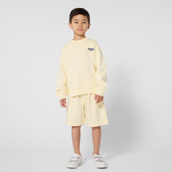 Pantalone in felpa giallo con logo per bambino KENZO K61649 504 