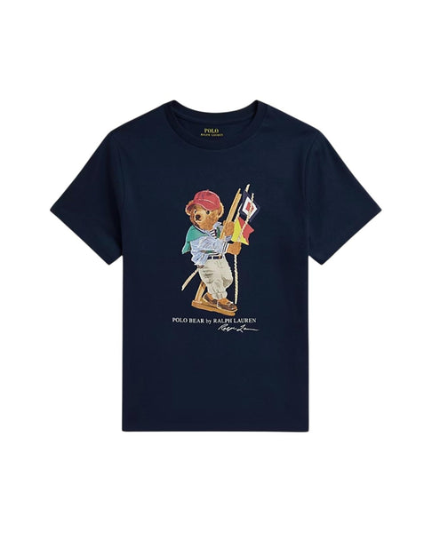 T-shirt blu con stampa per bambino Ralph Lauren Kids 323A12428002 NEWPORT NAVY 