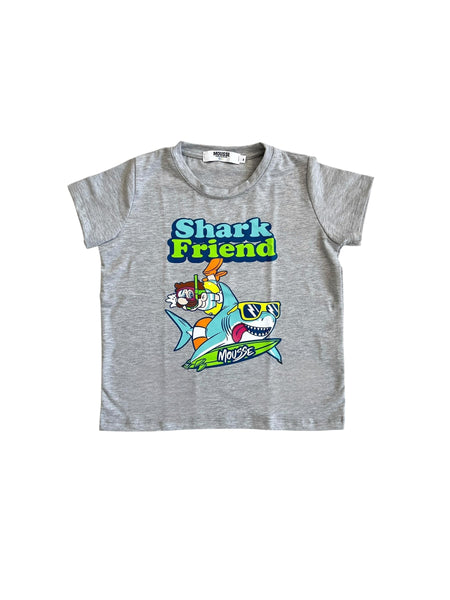 T-shirt grigia con stampa per neonato e bambino Mousse kids LKTS210M SWIMSHARK 