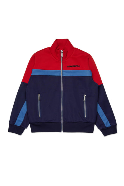 Felpa aperta color block per bambino Dsquared2 DQ2998-D0AFG DQ864 