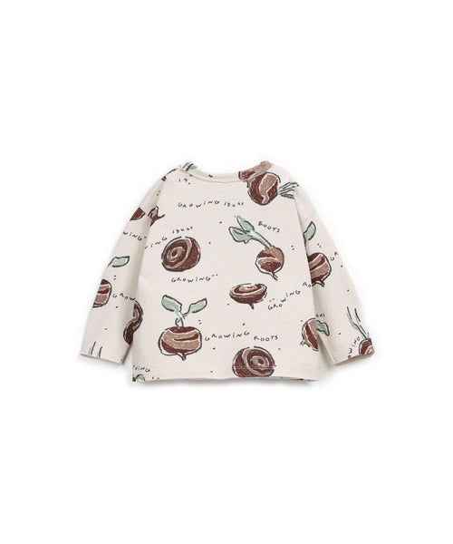 T-shirt panna con stampa all over per neonato Play up 1AR11005 E741N 