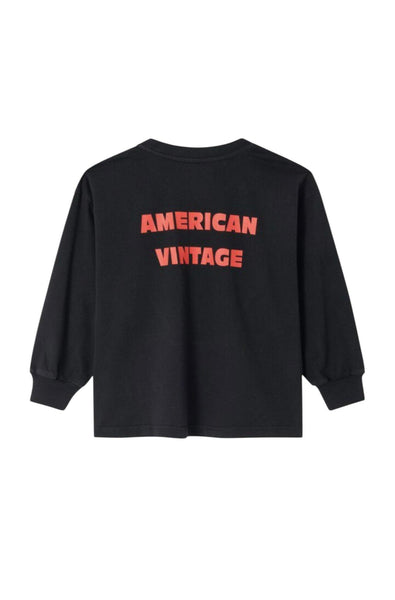 T-shirt nera con logo per neonato e bambino American Vintage KFIZ02BI NOIR 