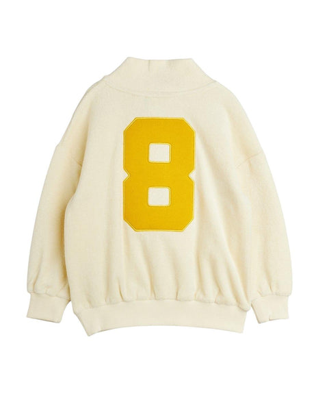 Felpa mezza zip in spugna panna per neonati e bambini Mini Rodini 2622011511 OFFWHITE 