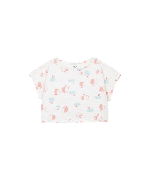T-shirt bianca con stampa all over per bambina Play up 4AS11053 E762N 