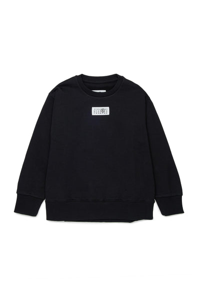 Felpa nera con logo per bambini MM6 Maison Margiela M61011 M6900 