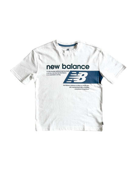 T-shirt bianca con stampa per bambino New Balance LAKB0164 BRIGHT WHITE 