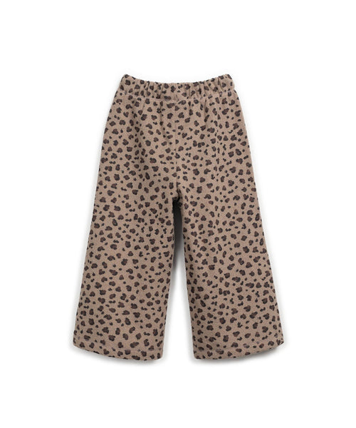 Pantalone in maglia fango con stampa animalier per bambina Play up 4AR11602 E754B 