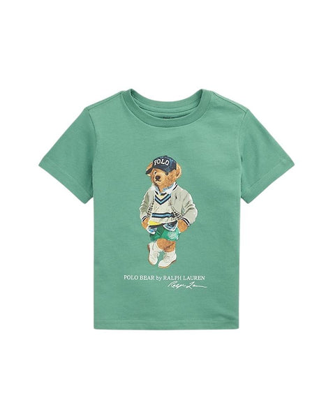 T-shirt verde con stampa per neonato e bambino Ralph Lauren Kids 322973121001 GREEN 