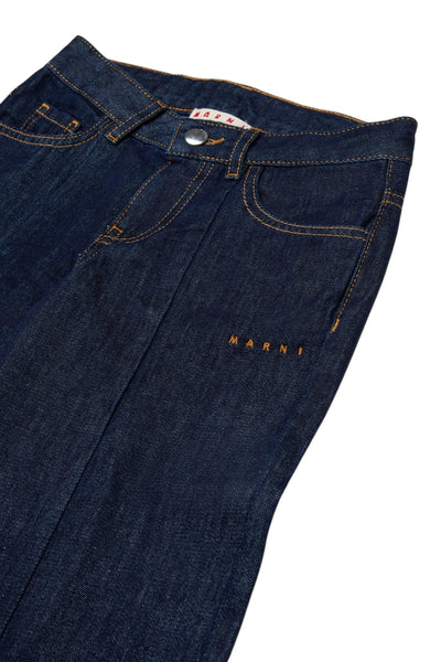 Jeans in denim blu scuro con logo per bambina Marni M01808 0M01 