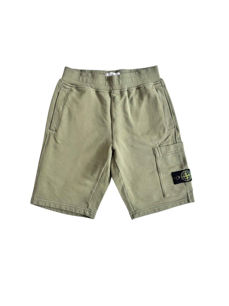 Bermuda in felpa oliva con logo per bambino Stone Island L1S166200006 S0040 V0058 