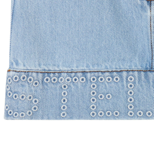 Gonna in denim chiaro con logo per bambina Stella McCartney kids TY7A51 600 
