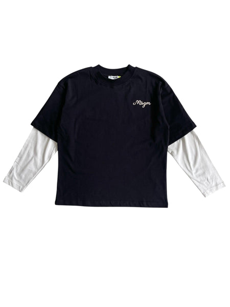 T-shirt nera con logo per bambino Msgm F5MSJBTH257 110 