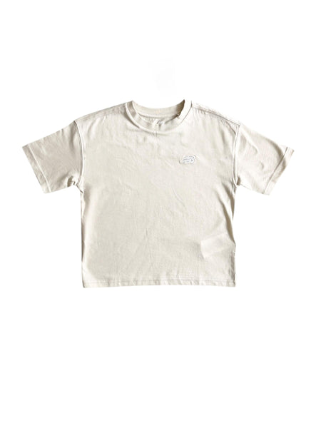 T-shirt beige con logo per bambina New Balance LAKG0001 LINEN 