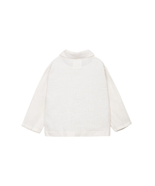 Camicia in lino panna per bambino Play up 3AS11251 P0088 