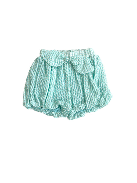 Shorts a quadretti vichy verde acqua per neonata e bambina Miss Grant MG1688 ACQUA 