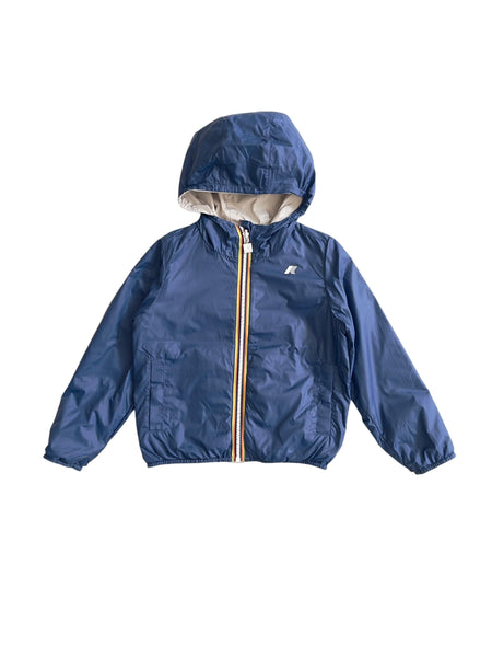 Giubbino reversibile grigio chiaro e blu per neonato e bambino K-WAY K61314W C71 