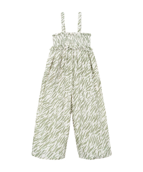 Tuta con stampa zebrata verde per bambina Play up 4AS11503 E755N 
