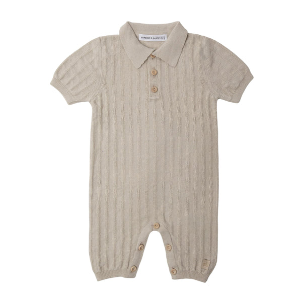 Tutina in maglia lavorata sabbia per neonato Bamboom 1294TE00042 SAND 