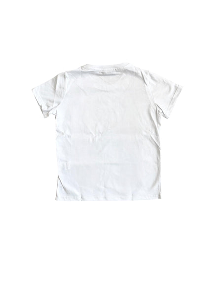 T-shirt bianca con stampa per neonato e bambino Mousse kids LKTS210W SWIMSHARK 