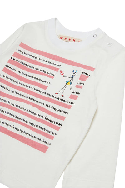 T-shirt bianca con stampa per neoanta Marni M01510 0M114 
