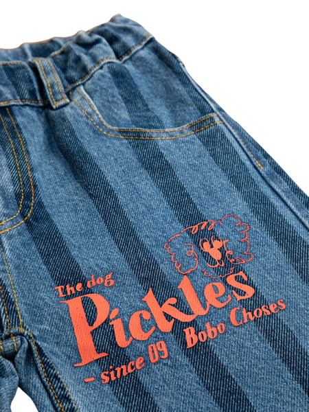 Jeans in denim blu con stampa per neonato e bambino Bobo Choses B126AC099 UNI 