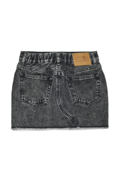Gonna in denim nero per bambina MM6 Maison Margiela M60864 M602 