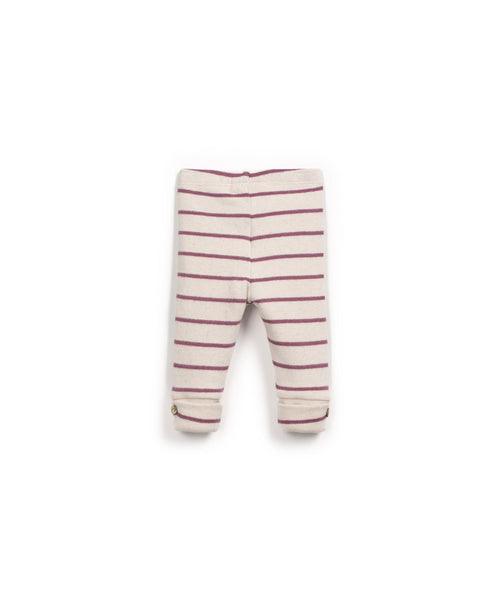 Leggings panna a righe melanzana per neonata Play up 2AR11652 R330P 