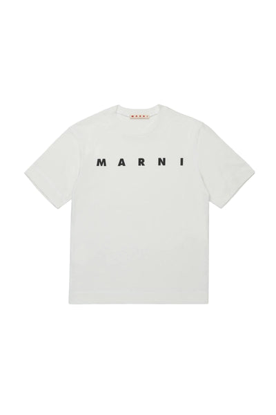 T-shirt bianca con logo per bambini Marni M002MV 0M100 