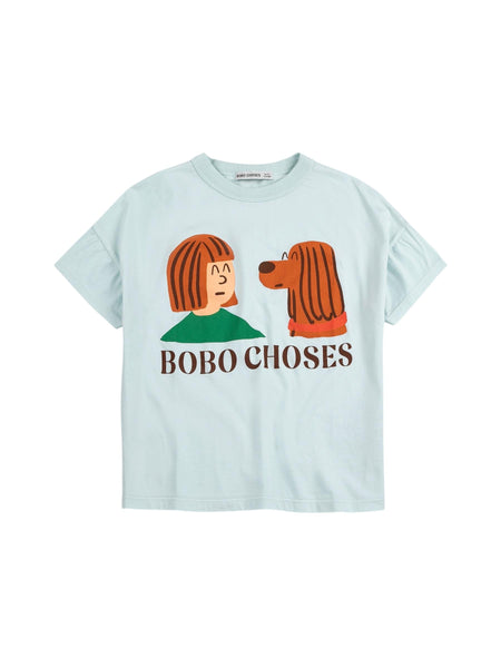 T-shirt azzurra con stampa per neonati e bambini Bobo Choses B126AC011 UNI 