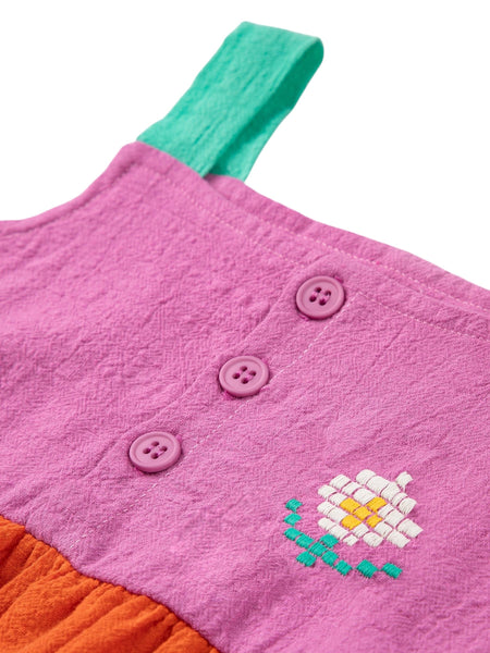 Abito color block multicolor con ricamo per neonata Bobo Choses B126AB092 UNI 