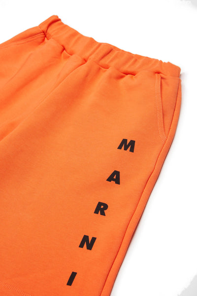Bermuda arancione con logo per bambino Marni M01823 0M436 