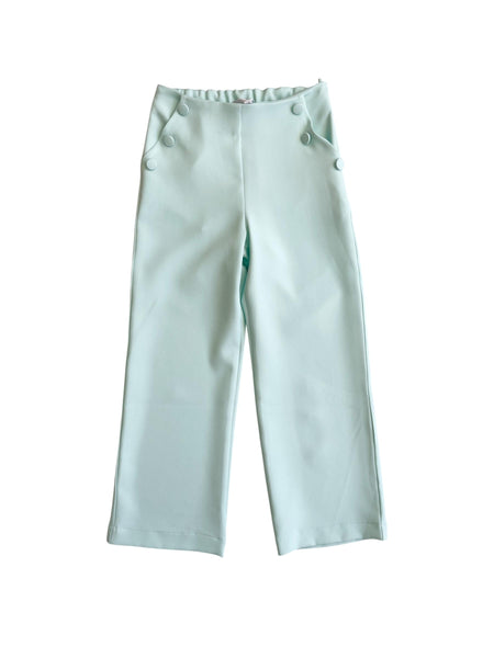 Pantalone menta per bambina Lulù by Miss Grant LL4261 MENTA 
