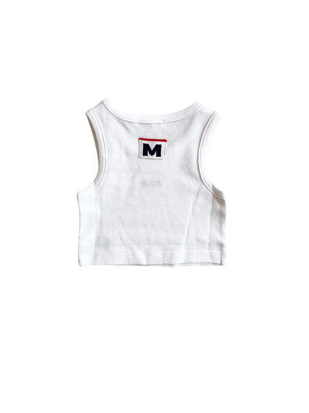 Top bianco con logo per bambina Msgm S6MSJGTA030 001 