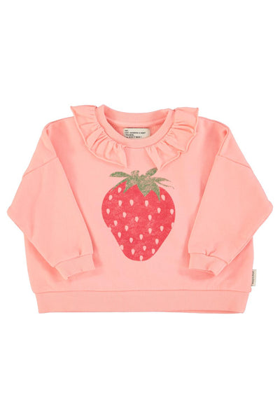Felpa rosa con stampa per neonata e bambina Piupiuchick SS26.FLP2604 LIGHT PINK 
