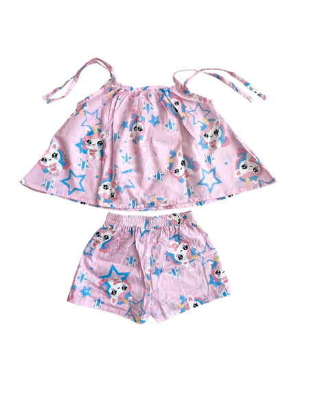 Completo rosa con stampa all over pe bambina Mousse kids LKCMN120 LOVUNICORN 