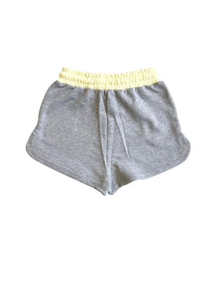 Shorts grigio e giallo con logo per bambina Msgm S6MSJGSH021 271/03 