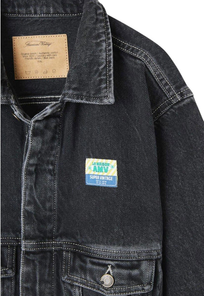 Giubbino in denim nero per bambino American Vintage KYOP16D BLACK 