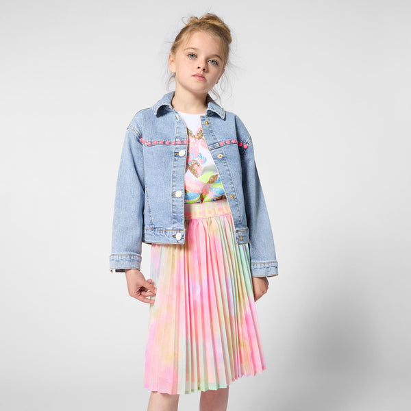 T-shirt bianca con paillettes per neonata e bambina BILLIEBLUSH U21922 10P 