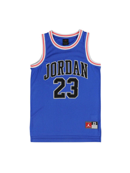 Canotta in mesh blu con logo per bambino Jordan 95A773 B3D 