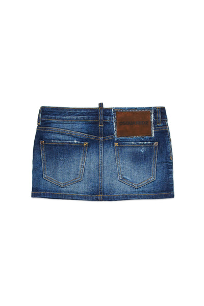 Gonna in denim blu per bambina Dsquared2 DQ01W4 DQ01 