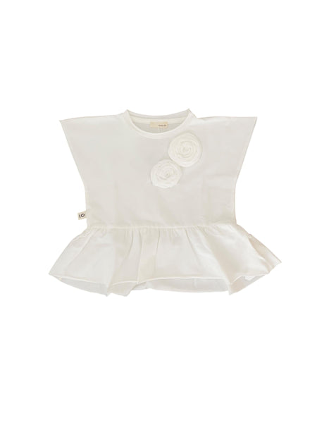 T-shirt panna con applicazioni per neonata Maperò M33202 PANNA 