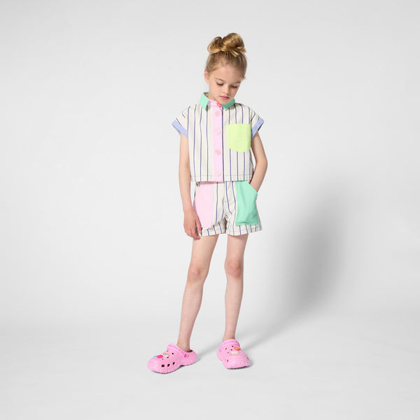 Camicia in denim multicolor a righe per bambina BILLIEBLUSH U21858 N48 