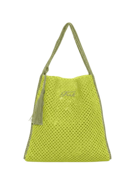 Borsa rafia lime con logo F**K FA26-SW0004LI LIME 
