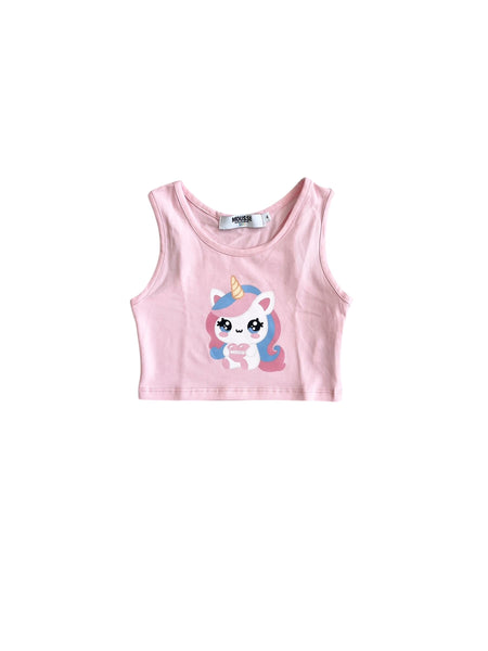 Top rosa con stampa per neonata e bambina Mousse kids LKTC120P LOVUNICORN 