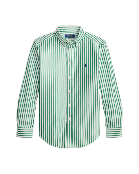 Camicia a righe verdi e bianche con logo per bambino Ralph Lauren Kids 323979319501 GREEN/WHITE 