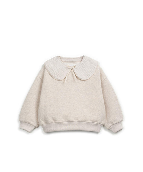 Felpa beige con colletto per bambina Play up 4AR10903 P0086 