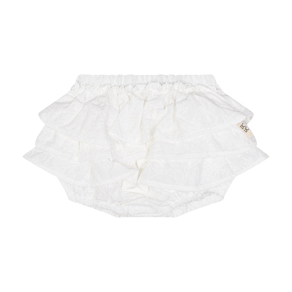 Gonna bianca a balze con culotte e ricami per neonata Doudou DY7011 100 